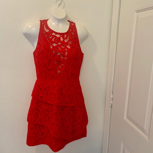 BCBGMaxAzria Dresses & Skirts - BCBG Red Lace Dress